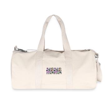 Motif floral de mots arc-en-ciel - Sac de sport en toile recyclée Stanley/Stella - blanc naturel - Devant