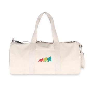 Three Monkeys Silhouettes Retro - Recycled Canvas Sports Bag by Stanley/Stella - natural - Front