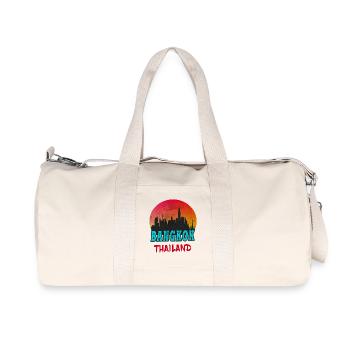 Bangkok Skyline / Thaïlande cadeau rétro vintage - Sac de sport en toile recyclée Stanley/Stella - blanc naturel - Devant