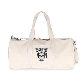 I hate my job - Toilet paper - Recycled Canvas Sports Bag by Stanley/Stella - natural - Front