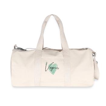 Végétalien - Sac de sport en toile recyclée Stanley/Stella - blanc naturel - Devant