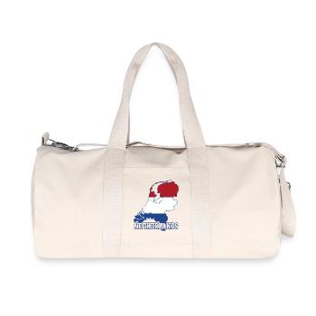 Netherlands Flag Map Silhouette - Recycled Canvas Sports Bag by Stanley/Stella - natural - Front