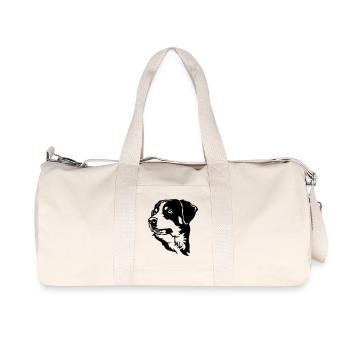 Appenzeller Sennenhund Kopf - Recycelte Canvas-Sporttasche von Stanley/Stella - Naturweiß - Vorne