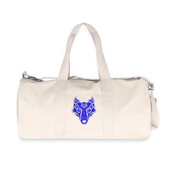 Viking Wolf blau transparent - Recycelte Canvas-Sporttasche von Stanley/Stella - Naturweiß - Vorne