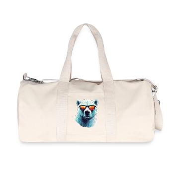 Cool polar bear with sunglasses - Recycled Canvas Sports Bag by Stanley/Stella - natural - Front