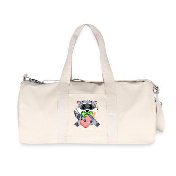 Baby Raccoon Motif - Recycled Canvas Sports Bag by Stanley/Stella - natural - Front