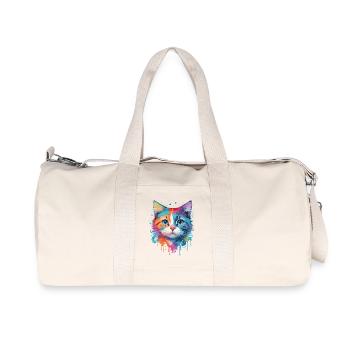 Niedliche Katze - Recycelte Canvas-Sporttasche von Stanley/Stella - Naturweiß - Vorne