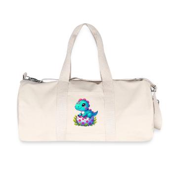 Dinosaurier - Recycelte Canvas-Sporttasche von Stanley/Stella - Naturweiß - Vorne