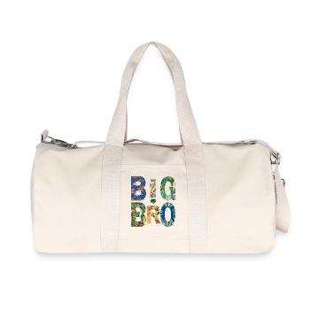 BIG BRO - Bruder - Großer Bruder - Partnerlook - Recycelte Canvas-Sporttasche von Stanley/Stella - Naturweiß - Vorne