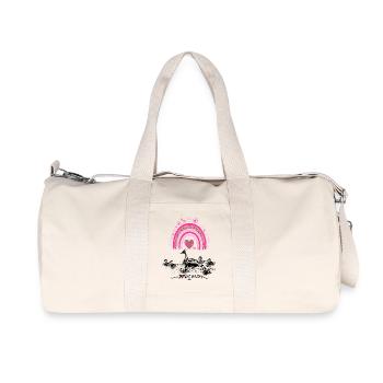 Muttertag Entenmama mit Küken & Regenbogen - Recycelte Canvas-Sporttasche von Stanley/Stella - Naturweiß - Vorne