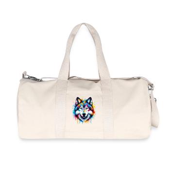 Wolf - Recycelte Canvas-Sporttasche von Stanley/Stella - Naturweiß - Vorne