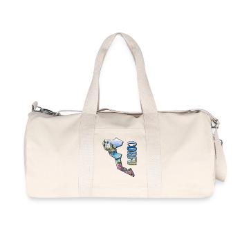 Carte à l’aquarelle Corfou - Sac de sport en toile recyclée Stanley/Stella - blanc naturel - Devant