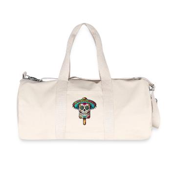 funny skull ice motif - Día de Muertos - Recycled Canvas Sports Bag by Stanley/Stella - natural - Front