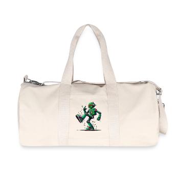 Extraterrestrial alien robot dances - Recycled Canvas Sports Bag by Stanley/Stella - natural - Front