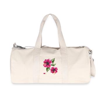 Hibiscus flowers - Recycled Canvas Sports Bag by Stanley/Stella - natural - Front