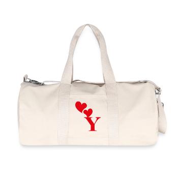 Letter y red heart - Recycled Canvas Sports Bag by Stanley/Stella - natural - Front