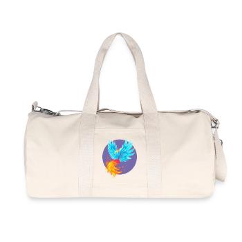 Cooler blau brennender Phönix - Recycelte Canvas-Sporttasche von Stanley/Stella - Naturweiß - Vorne