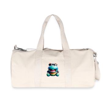 Nilpferd-Spaß - Recycelte Canvas-Sporttasche von Stanley/Stella - Naturweiß - Vorne