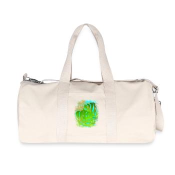 Sensation de vacances palmiers et feuilles de Monstera vert/or - Sac de sport en toile recyclée Stanley/Stella - blanc naturel - Devant