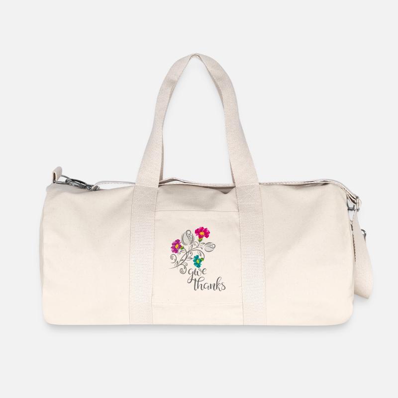 give thanks - Recycelte Canvas-Sporttasche von Stanley/Stella - Naturweiß