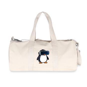 Nerdy Penguin VR Gaming PC Gamer Design - Recycled Canvas Sports Bag by Stanley/Stella - natural - Front