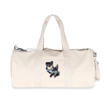 Husky Double Portrait - Recycled Canvas Sports Bag by Stanley/Stella - natural - Front