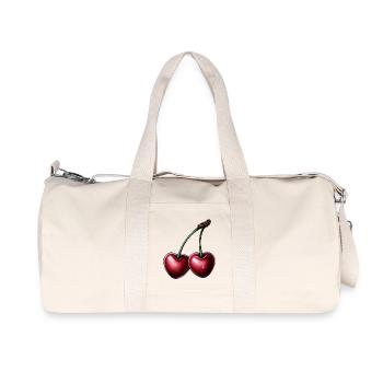 Cerises rouges en forme de cœur - Sac de sport en toile recyclée Stanley/Stella - blanc naturel - Devant