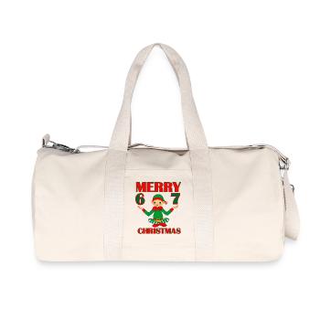 Elf 6–7 Vibes – WEIHNACHTEN (Inspiriert vom 6- - Recycelte Canvas-Sporttasche von Stanley/Stella - Naturweiß - Vorne