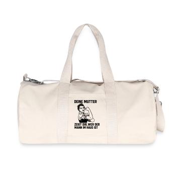 Mann im Haus deine Mutter - Recycelte Canvas-Sporttasche von Stanley/Stella - Naturweiß - Vorne