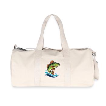 Colorful perch perch fishing - Recycled Canvas Sports Bag by Stanley/Stella - natural - Front