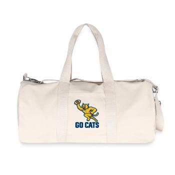 Go Cats Football Panther Mascot Art - Recycled Canvas Sports Bag by Stanley/Stella - natural - Front