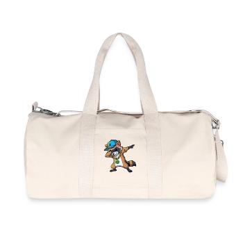 Dabbing Waschbär mit Hanfblatt - Recycelte Canvas-Sporttasche von Stanley/Stella - Naturweiß - Vorne
