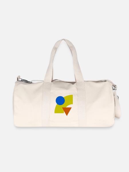 Geometrische Farbkonstellation - Recycelte Canvas-Sporttasche von Stanley/Stella - Naturweiß