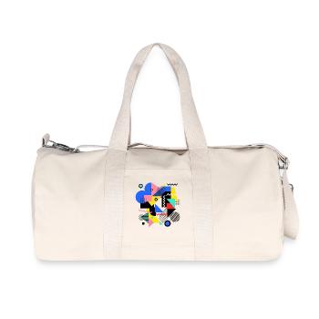Geometric Color Explosion Pop Art - Recycled Canvas Sports Bag by Stanley/Stella - natural - Front