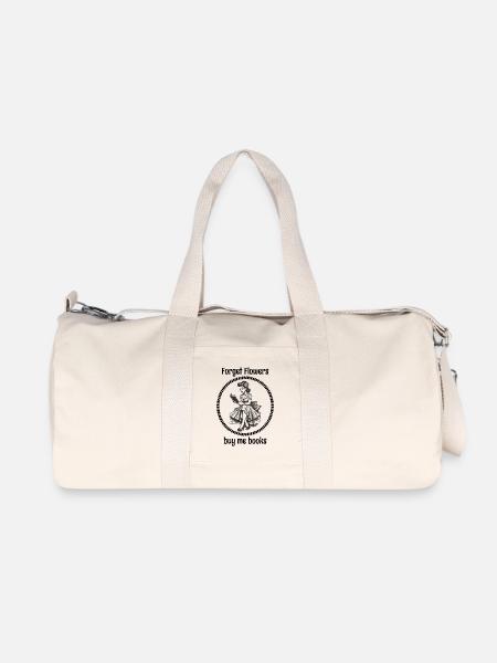 Oublie les fleurs, achète-moi des livres - Sac de sport en toile recyclée Stanley/Stella - blanc naturel