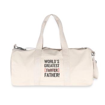 Bester Furzer Aller Zeiten – Ups, Ich Meinte Vater - Recycelte Canvas-Sporttasche von Stanley/Stella - Naturweiß - Vorne