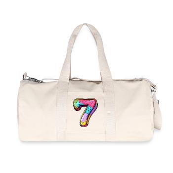 7 Nombre coloré - Sac de sport en toile recyclée Stanley/Stella - blanc naturel - Devant