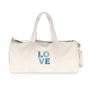 Love Denim Patch Schrift - Recycelte Canvas-Sporttasche von Stanley/Stella - Naturweiß - Vorne