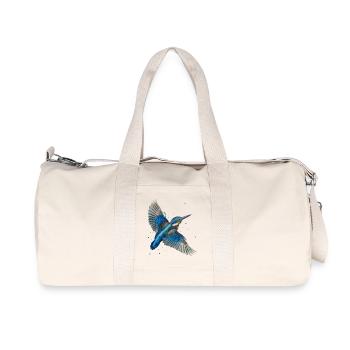 Kingfisher in flight - Recycled Canvas Sports Bag by Stanley/Stella - natural - Front