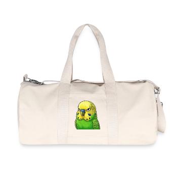 Vibrant Budgie Green Yellow - Recycled Canvas Sports Bag by Stanley/Stella - natural - Front