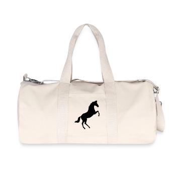black horse horses silhouettes shadow figure - Recycled Canvas Sports Bag by Stanley/Stella - natural - Front