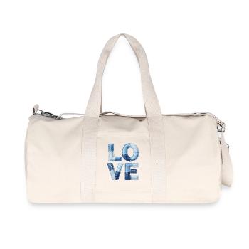 Love Moderne Patchwork Kunst - Recycelte Canvas-Sporttasche von Stanley/Stella - Naturweiß - Vorne