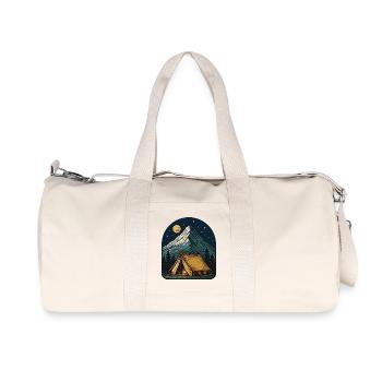 Moonlit night at the mountain tent - Recycled Canvas Sports Bag by Stanley/Stella - natural - Front