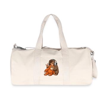Singe Coup de poing Singe Écoute de la musique - Sac de sport en toile recyclée Stanley/Stella - blanc naturel - Devant