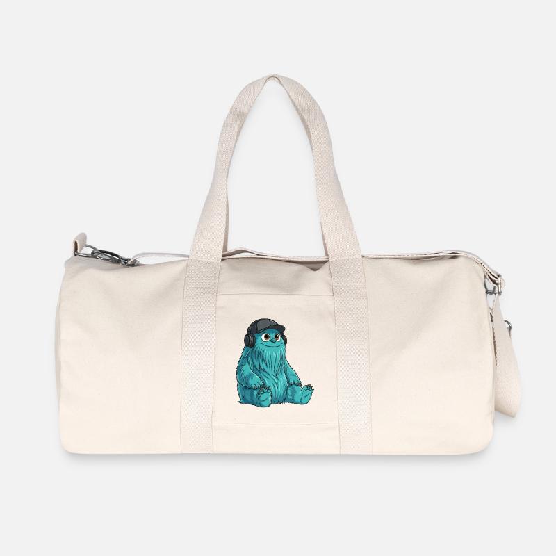 Monster Fluffonster® - DJ Fluffo s’assoit - Sac de sport en toile recyclée Stanley/Stella - blanc naturel