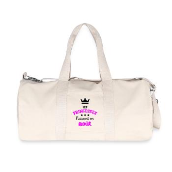 Princesse née en Août Joli Cadeau Anniversaire - Sac de sport en toile recyclée Stanley/Stella - blanc naturel - Devant