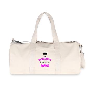 Prinzessin geboren im April Tolles Geburtstagsgeschenk - Recycelte Canvas-Sporttasche von Stanley/Stella - Naturweiß - Vorne