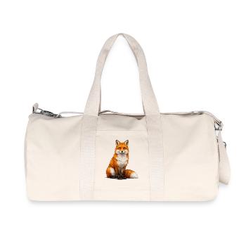 Fox Illustration Color Game - Recycled Canvas Sports Bag by Stanley/Stella - natural - Front