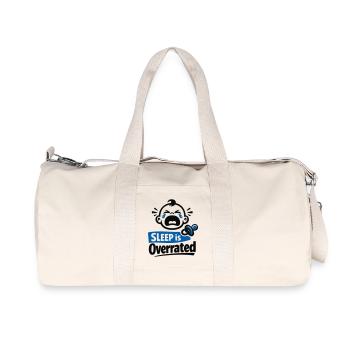 Sleep is Overrated – Funny Baby Motif - Recycled Canvas Sports Bag by Stanley/Stella - natural - Front