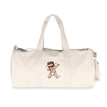 Süßes Baby – brünetter Junge - Recycelte Canvas-Sporttasche von Stanley/Stella - Naturweiß - Vorne